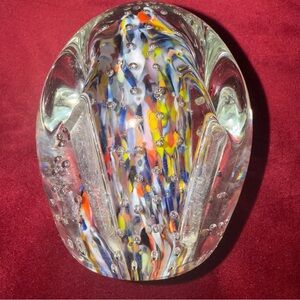 Colorful Glass Paperweight/Pen holder